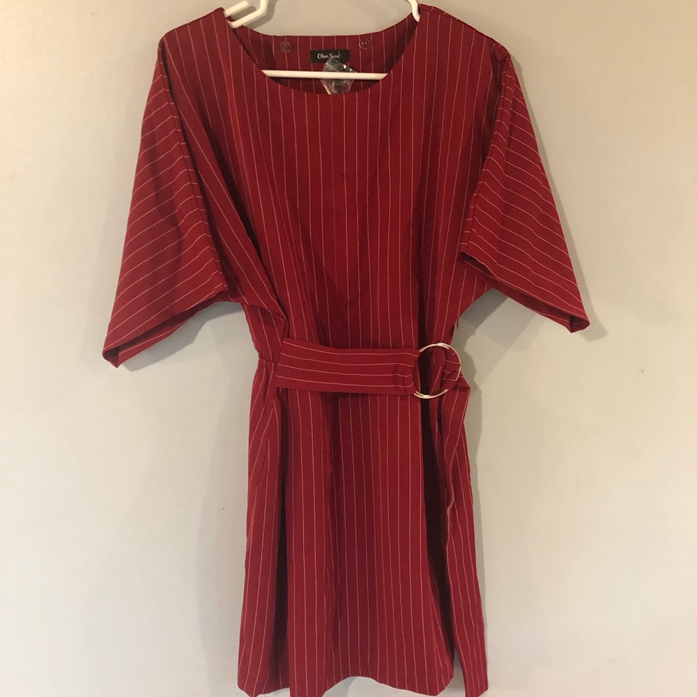 Red Pinstriped Dress ⚫️ 20% Off 3+Bundle ⚫️